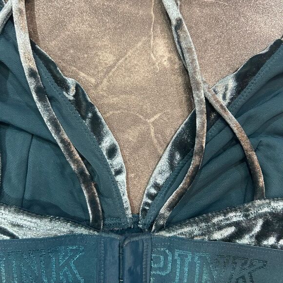 Victorias Secret Pink 2017 Unlined Women’s Medium Blue Bralette - Picture 6 of 8